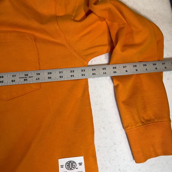 BDG Urban Outfitter 1/4 Zip Polo Men's S Long Sleeve Fleece Spread Collar Pocket - Picture 9 of 12